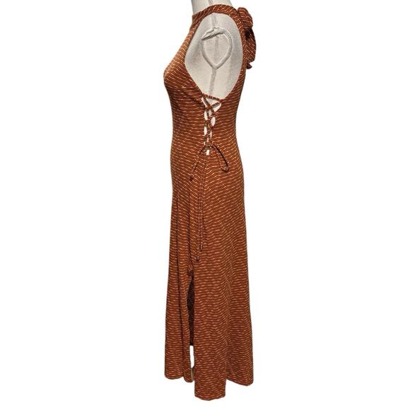 Free People Size M Frankie Dress Knit Brown Orange OB1395627 - Picture 3 of 8